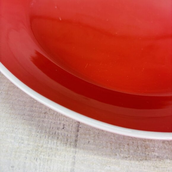 Room Essentials ANGLED RIM ORANGE FLAME White Trim Stoneware Dinner Plates Set 3 - Picture 13 of 16